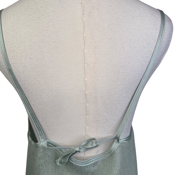 ZARA Sage Green Medium Satin & Knit Reversible Camisole With Tie Back Detail - Picture 12 of 14